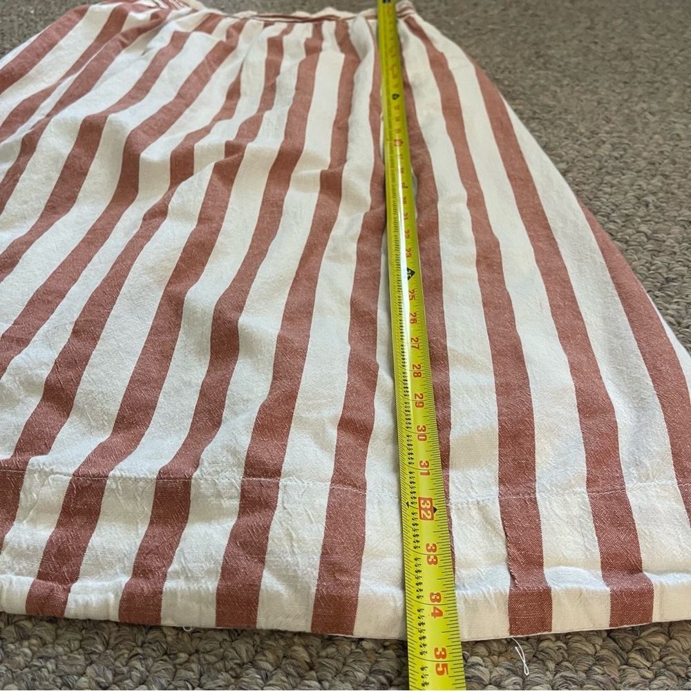 Free People Canyon Cotton Linen Blend Striped Midi Skirt Pockets Cottagecore | L - Picture 12 of 16